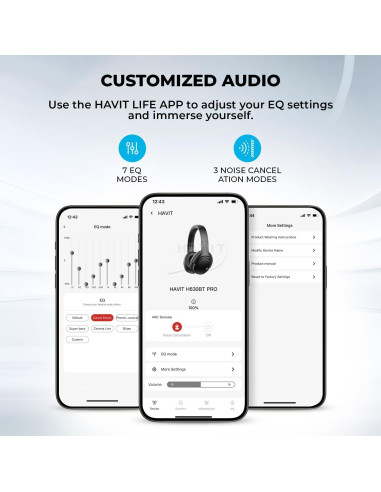 Auriculares Bluetooth 5.3 Havit NC01 con ANC y 50H de batería