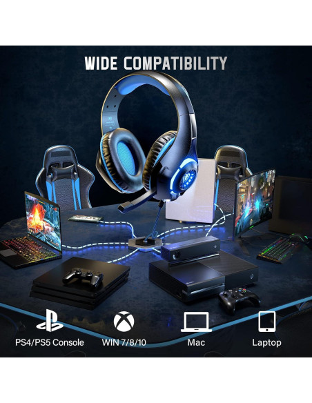 Auriculares Gaming 7.1 HETN YZ-US-GM-110 con Micrófono USB Auriculares Gaming 7.1 HETN YZ-US-GM-110 con Micrófono USB