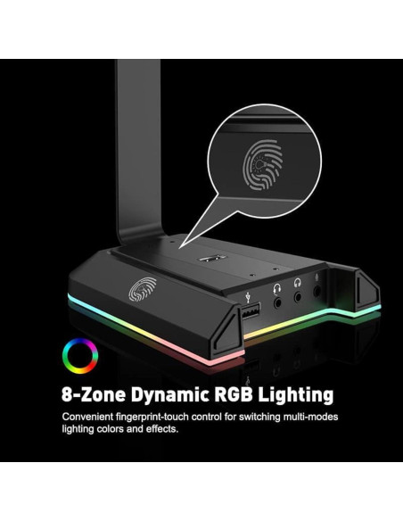 Soporte para Auriculares EKSA W1 RGB con Sonido Envolvente 7.1 Soporte para Auriculares EKSA W1 RGB con Sonido Envolvente 7.1
