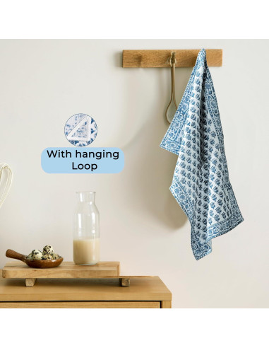 Juego de Toallas de Cocina CPC de 3 Piezas 40.6x71.1cm Algodón Azul