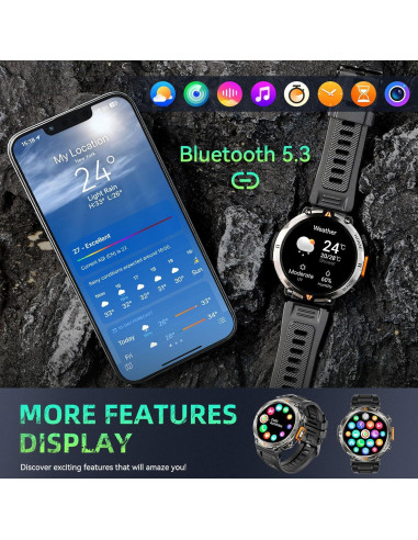 Reloj Inteligente Militar LaNikar con GPS y Monitor de Salud