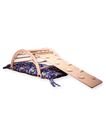 Arco de Escalada de Madera Kidodido con Rampa y Almohada Arco de Escalada de Madera Kidodido con Rampa y Almohada