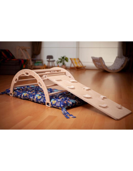 Arco de Escalada de Madera Kidodido con Rampa y Almohada Arco de Escalada de Madera Kidodido con Rampa y Almohada