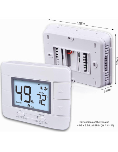 Termostato No Programable Aowel AW711 2 Calor 2 Frío LCD