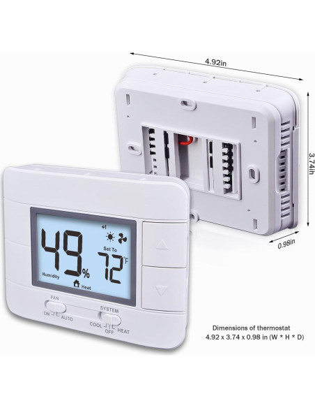 Termostato No Programable Aowel AW711 2 Calor 2 Frío LCD Termostato No Programable Aowel AW711 2 Calor 2 Frío LCD