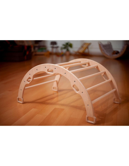 Arco de Escalada de Madera Kidodido con Rampa y Almohada Arco de Escalada de Madera Kidodido con Rampa y Almohada