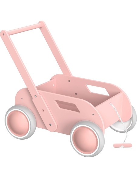 Andador de Madera WyfKyd Rosa Ajustable para Bebés 12-36 Meses Andador de Madera WyfKyd Rosa Ajustable para Bebés 12-36 Meses