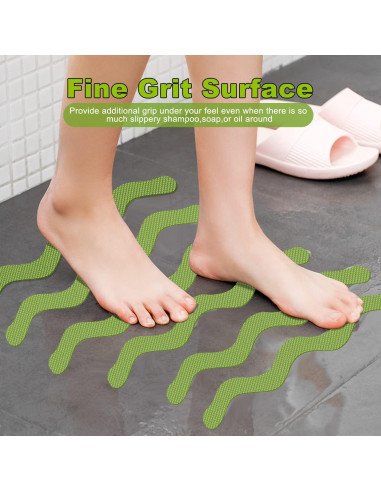 Pegatinas Antideslizantes para Bañera Ding Xi - 24 Tiras Verde