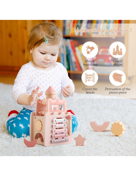 Cubo de Actividad de Madera Youuys 9 en 1 para Niños 3+ Cubo de Actividad de Madera Youuys 9 en 1 para Niños 3+
