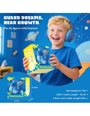 Auriculares Inalámbricos SteelLumen Nova1Pro con ANC 40H Azul