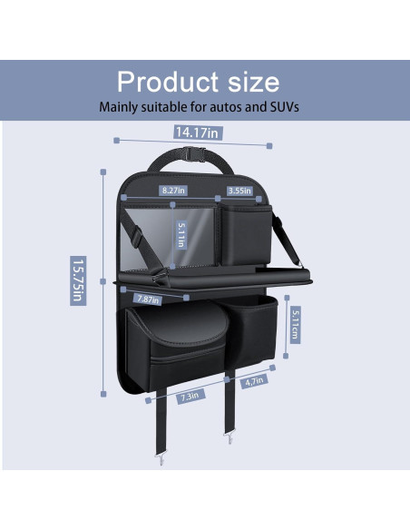 Organizador de Asiento Trasero Artgeeker - 2 Piezas, Cuero Negro Organizador de Asiento Trasero Artgeeker - 2 Piezas, Cuero Negro