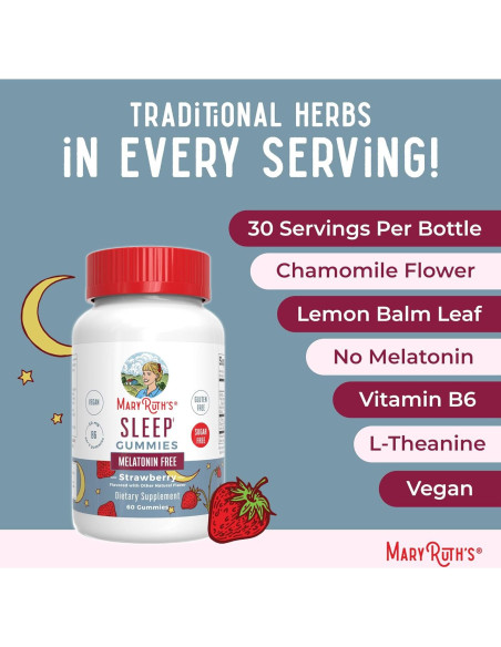 Gominolas para Dormir MaryRuth Sin Melatonina 60 Unidades Gominolas para Dormir MaryRuth Sin Melatonina 60 Unidades