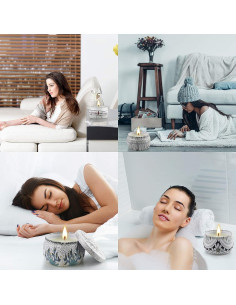Juego de 6 Velas Aromáticas de Soja BXGRH - 200 Horas 2