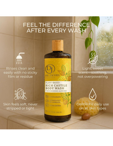 Jabón Corporal Natural Dr. Jacobs 32 oz Almendra Hidratante