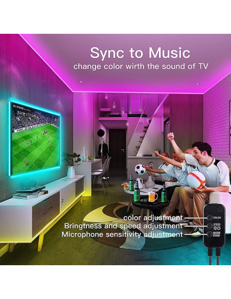 Tira LED 10m KULUNER RGB 300 LEDs Control Remoto Bluetooth Tira LED 10m KULUNER RGB 300 LEDs Control Remoto Bluetooth