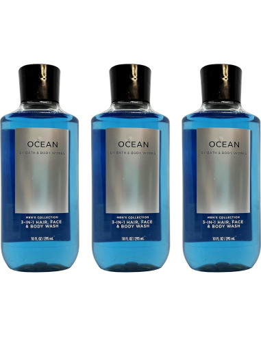 Lote de 3 Champú y Gel de Ducha Ocean Bath and Body Works 296 ml