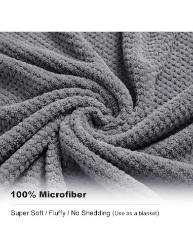 Juego de Toallas de Baño Extra Grande 89x178 cm Smuge - 4 Piezas Microfibra Alta Absorción