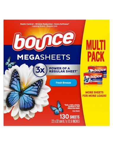 Hojas para Secadora Bounce Mega Brisa Fresca 130 Unidades