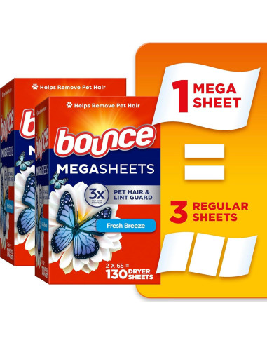 Hojas para Secadora Bounce Mega Brisa Fresca 130 Unidades