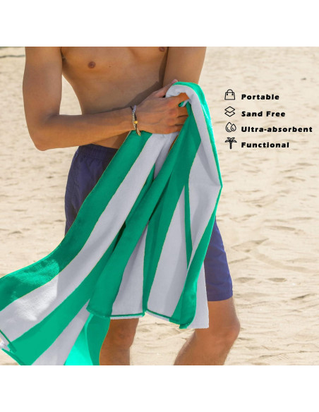 Juego de 4 Toallas de Playa Microfibra Exclusivo Mezcla 76x152 cm Verde Juego de 4 Toallas de Playa Microfibra Exclusivo Mezcla 76x152 cm Verde