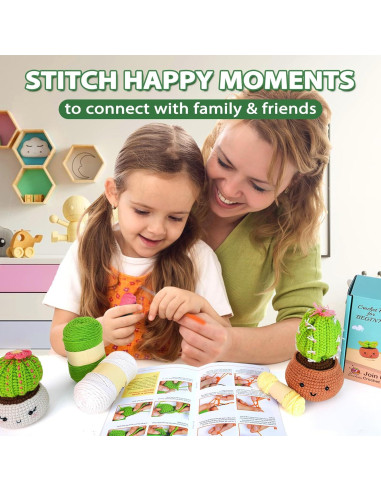 Kit de Crochet para Principiantes Crochetta - 8 Hilos y Tutoriales