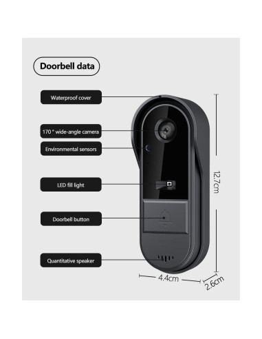 Timbre de Video Inalámbrico Winnes M15C con Pantalla 4.3"