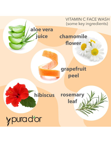 Limpiador Facial Vitamina C PURA D'OR 720ml Hidratante Antioxidante