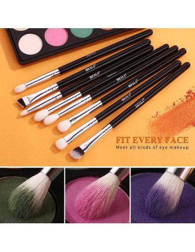 Conjunto de Brochas para Ojos BEILI 8 Piezas Pelo Natural
