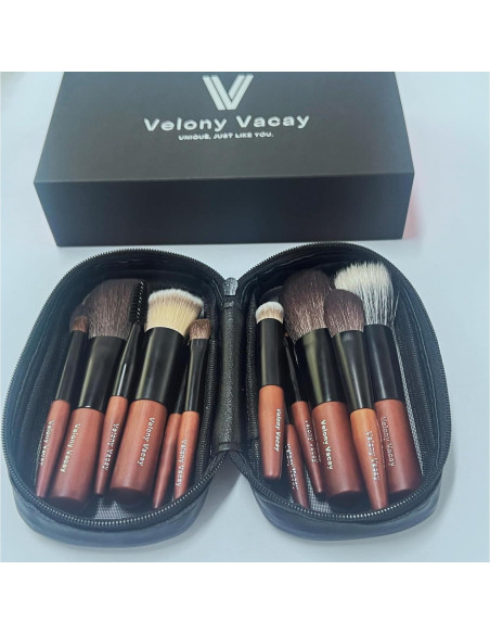 Juego de Brochas de Maquillaje Veganas Velony Vacay 14 Piezas Juego de Brochas de Maquillaje Veganas Velony Vacay 14 Piezas