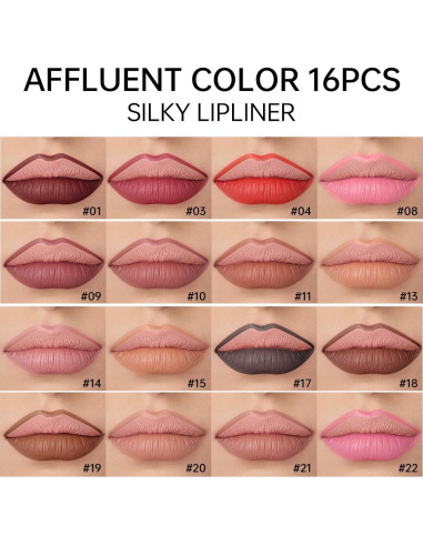 Set de 16 Lápices de Labios Mate USHAS - Suaves y Cremosos