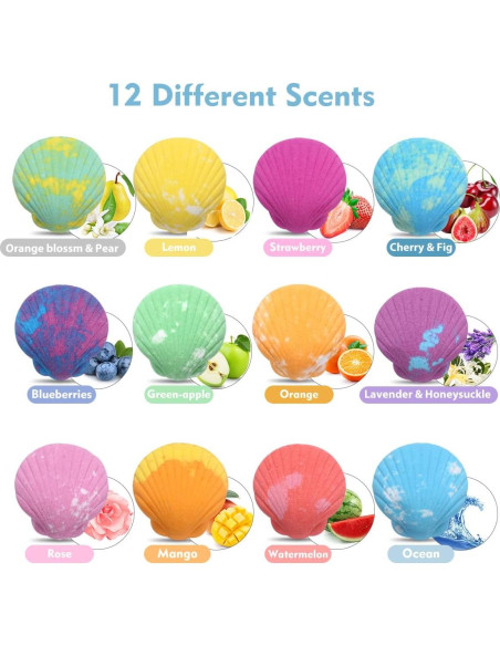 Bombas de Baño para Niños Excalla - 12 Unidades con Juguetes Sorpresa Bombas de Baño para Niños Excalla - 12 Unidades con Juguetes Sorpresa