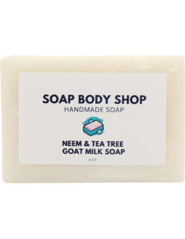 Jabón de Leche de Cabra Neem y Árbol de Té 226.8g Hecho a Mano