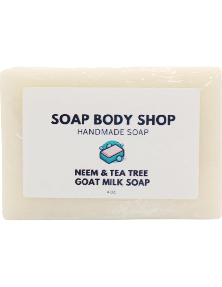 Jabón de Leche de Cabra Neem y Árbol de Té 226.8g Hecho a Mano Jabón de Leche de Cabra Neem y Árbol de Té 226.8g Hecho a Mano