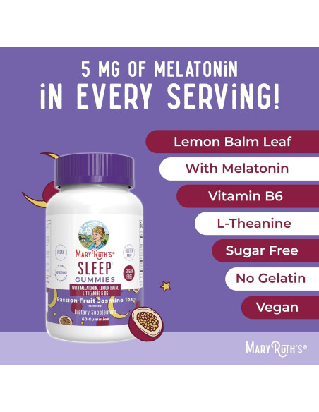Gummies de Melatonina 5mg MaryRuth Organics 60 Unidades Gummies de Melatonina 5mg MaryRuth Organics 60 Unidades