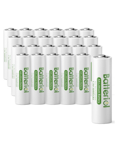 Baterías de Litio AA Batteriol 3000mAh 1.5V 24P No Recargables