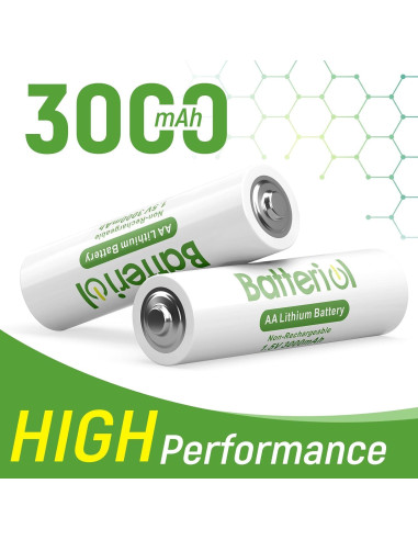 Baterías de Litio AA Batteriol 3000mAh 1.5V 24P No Recargables