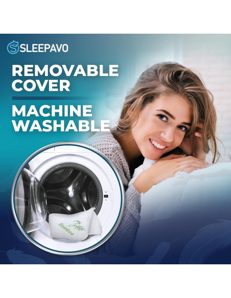 Juego de 2 almohadas ajustables Sleepavo tamaño queen - Espuma viscoelástica enfriadora Juego de 2 almohadas ajustables Sleepavo tamaño queen - Espuma viscoelástica enfriadora