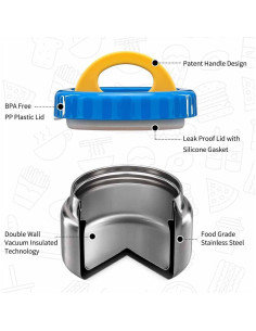 Tarro de Comida Térmico MAISON HUIS 240ml Acero Inoxidable Azul 2