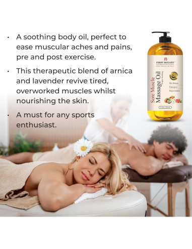 Aceite de Masaje First Botany 240ml con Arnica y Lavanda
