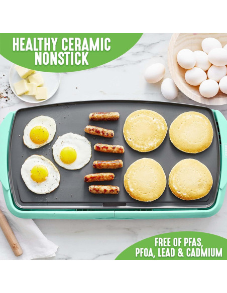 Plancha Eléctrica Extra Grande GreenLife 50.8 cm Cerámica Antiadherente Plancha Eléctrica Extra Grande GreenLife 50.8 cm Cerámica Antiadherente