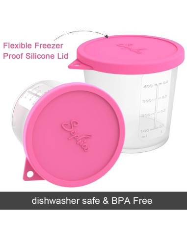Contenedores de Helado SOPHICO 4 Piezas Silicona 473ml