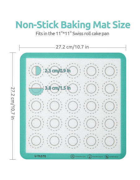 Mat de Silicona Antiadherente U-Taste 28x28 cm Resistente al Calor Mat de Silicona Antiadherente U-Taste 28x28 cm Resistente al Calor