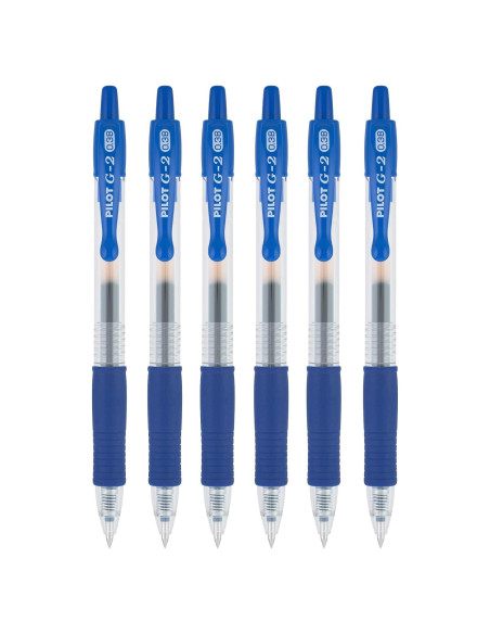 Bolígrafos de Gel Pilot G2 Ultra Fina 0.38mm Tinta Azul Paquete 6 Bolígrafos de Gel Pilot G2 Ultra Fina 0.38mm Tinta Azul Paquete 6