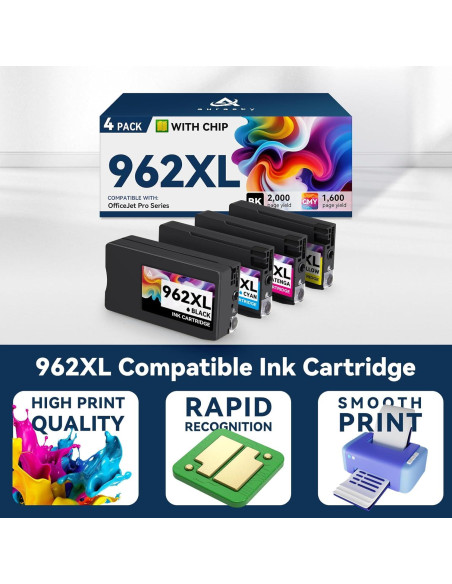 Cartuchos de tinta AURASKY 962XL compatibles para HP OfficeJet Pro Cartuchos de tinta AURASKY 962XL compatibles para HP OfficeJet Pro