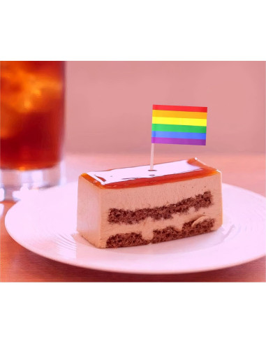 100 Banderas de Orgullo Gay Arcoíris con Palillo de Madera
