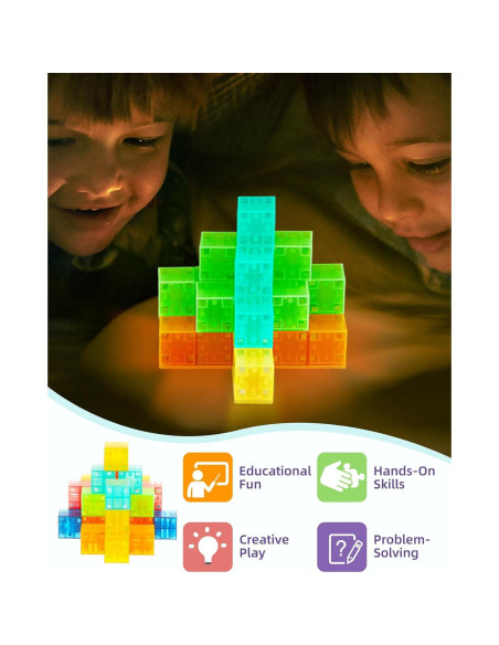Juego de Bloques Magnéticos Brillantes Gleamkid 54 Piezas Juego de Bloques Magnéticos Brillantes Gleamkid 54 Piezas