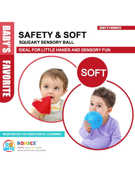 Pelotas Sensoriales para Bebés ROHSCE - Textura Suave 4 Unidades Pelotas Sensoriales para Bebés ROHSCE - Textura Suave 4 Unidades