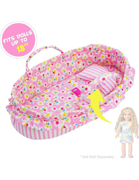 Conjunto Muñeca Daisy y Cuna Rosa June Garden 2 Piezas