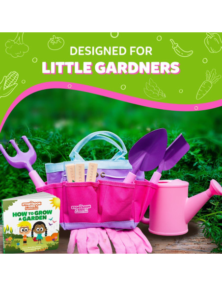 Set de Jardinería para Niños Rosado Clever Kid Toys - Incluye Regadera, Guantes y Libro Set de Jardinería para Niños Rosado Clever Kid Toys - Incluye Regadera, Guantes y Libro