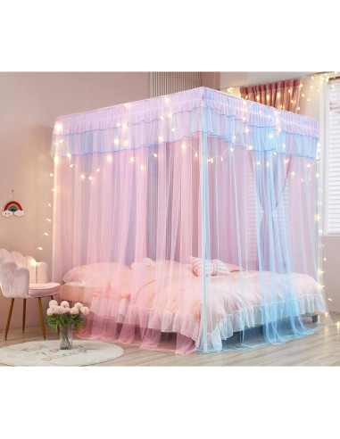 Dosel de Cama Individual Mengersi Arcoíris con Luces